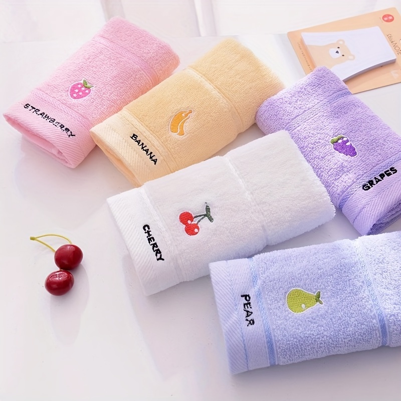 Cloth Face Mask Washable - 3 Random Color Fruit-Patterned Towels, Pure